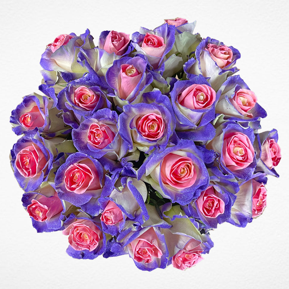 Purple And Red Roses Bouquet